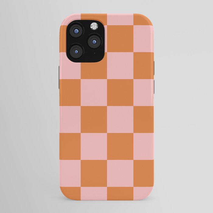 Checkerboard Check Pattern in Pink and Orange iPhone Case Gallery Image 43