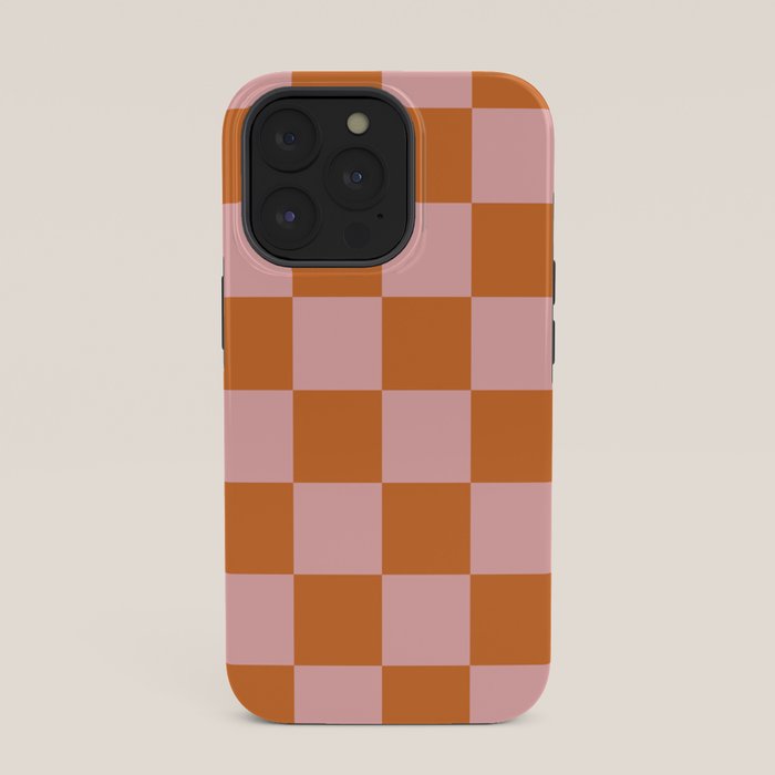Checkerboard Check Pattern in Pink and Orange iPhone Case Gallery Image 35