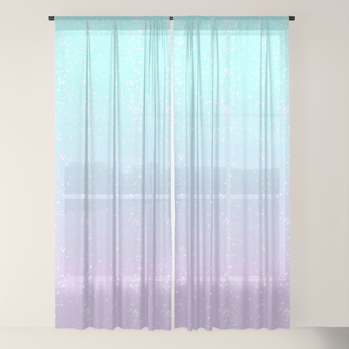 turquoise and lavender pastel bokeh effect ombre gradient Window Curtain Gallery Image 18