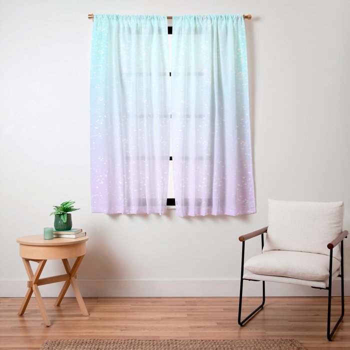 turquoise and lavender pastel bokeh effect ombre gradient Window Curtain Gallery Image 15