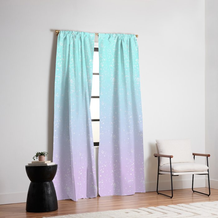 turquoise and lavender pastel bokeh effect ombre gradient Window Curtain Gallery Image 6