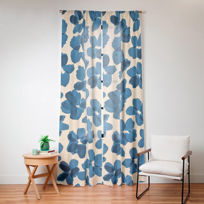 Deep Blue Flowers Window Curtain Gallery Image 16