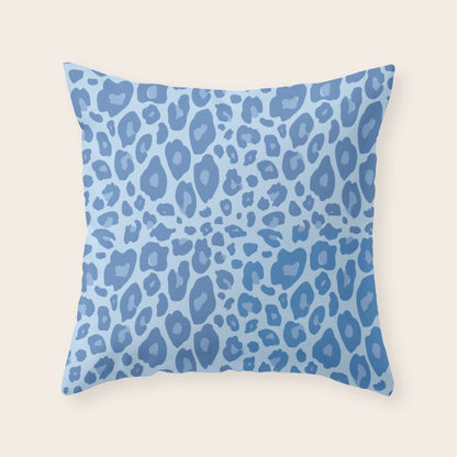 ultra bold leopard blue pastel Throw Pillow Gallery Image 5