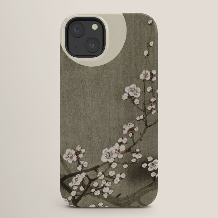 Blossoming plum tree at full moon - Vintage Japanese Woodblock Print Art iPhone Case Gallery Image 26