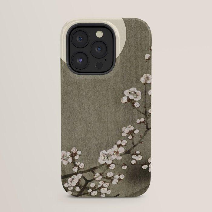 Blossoming plum tree at full moon - Vintage Japanese Woodblock Print Art iPhone Case Gallery Image 31