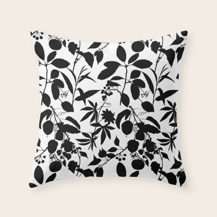 Exotic Passionflower Bold Botanical Silhouettes Throw Pillow Gallery Image 3