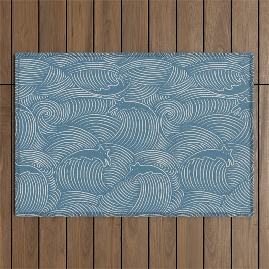 Cat Waves Pattern 2 Outdoor Rug Gallery Image 1