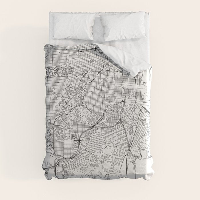 San Francisco White Map Duvet Cover Gallery Image 3