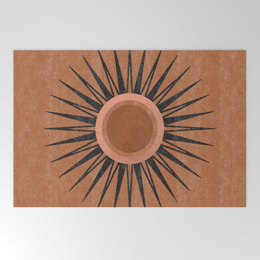 Terracotta Mid Century Sunburst Welcome Mat Gallery Image 2