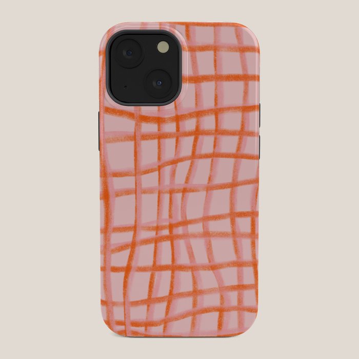 Modern abstract red and pink grids iPhone Case Gallery Image 34