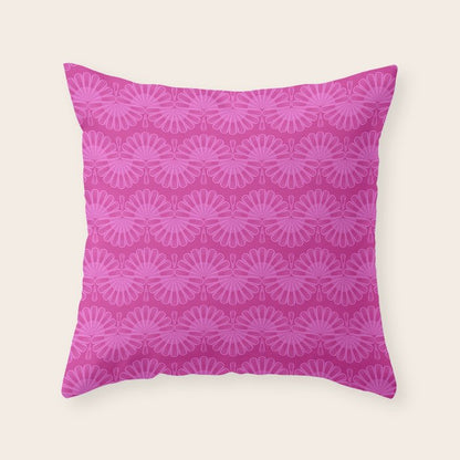 Pink neon bright geometric pattern Throw Pillow Gallery Image 6