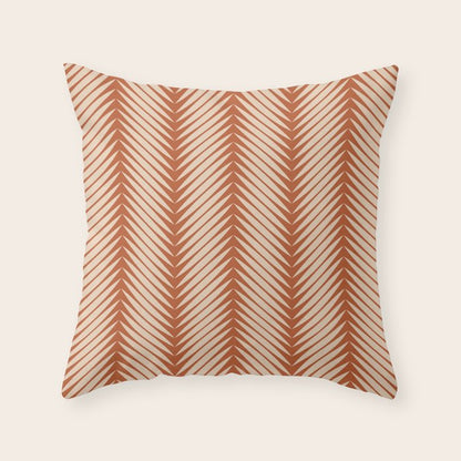 Palm Leaf Pattern - Orange Throw Pillow Gallery Image 1