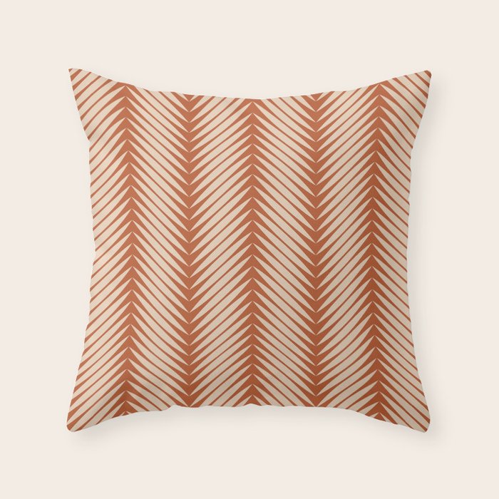 Palm Leaf Pattern - Orange Throw Pillow Gallery Image 3