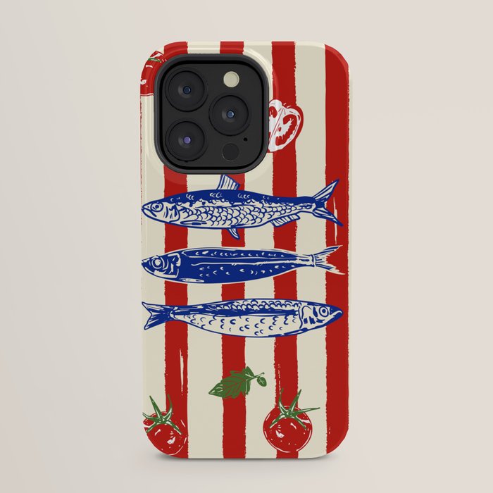 Sardines and Tomato Mediterranean Doodle iPhone Case Gallery Image 23