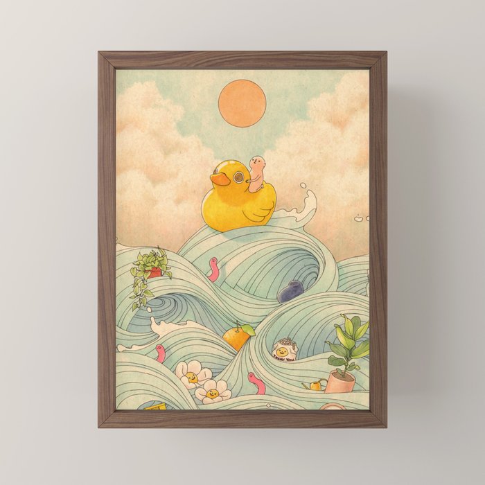 Duck at Sea Mini Art Print Gallery Image 2