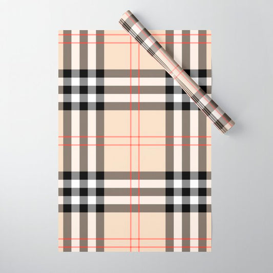 Scottish Cage Luxury Plaid Pattern Wrapping Paper Gallery Image 1