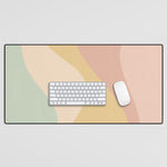 Abstract Color Waves - Neutral Pastel Desk Mat Gallery Image 1