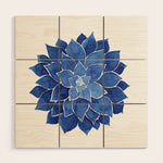 Indigo Succulent | Watercolor Painting Wood Wall Art Gallery Image 1