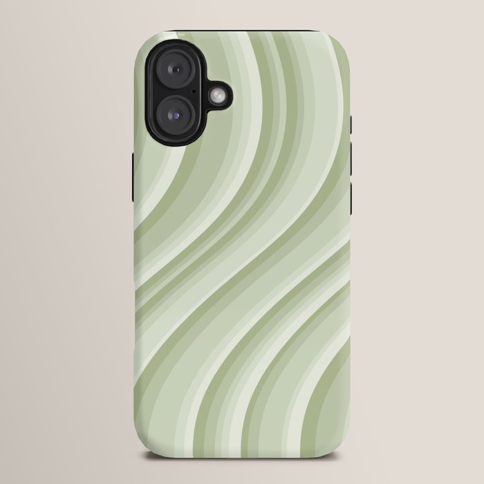 Wavy Stripes XXI - Pastel Natural Green iPhone Case Gallery Image 14