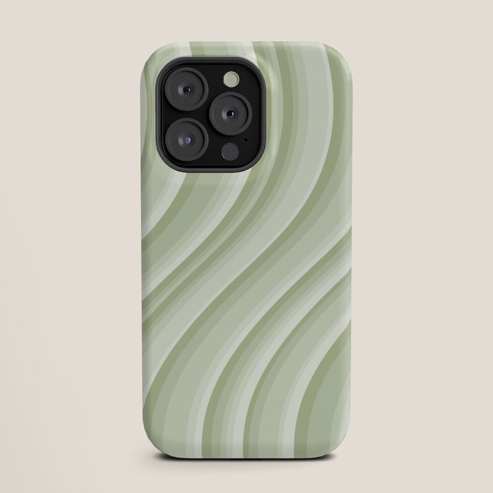 Wavy Stripes XXI - Pastel Natural Green iPhone Case Gallery Image 19