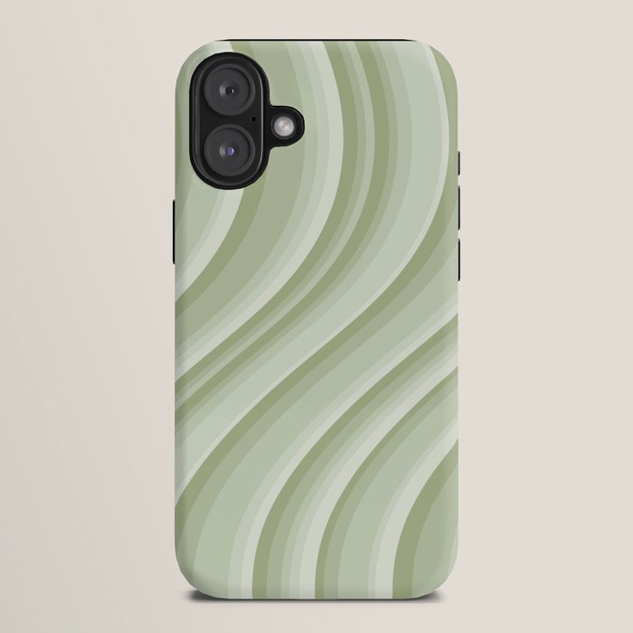 Wavy Stripes XXI - Pastel Natural Green iPhone Case Gallery Image 10