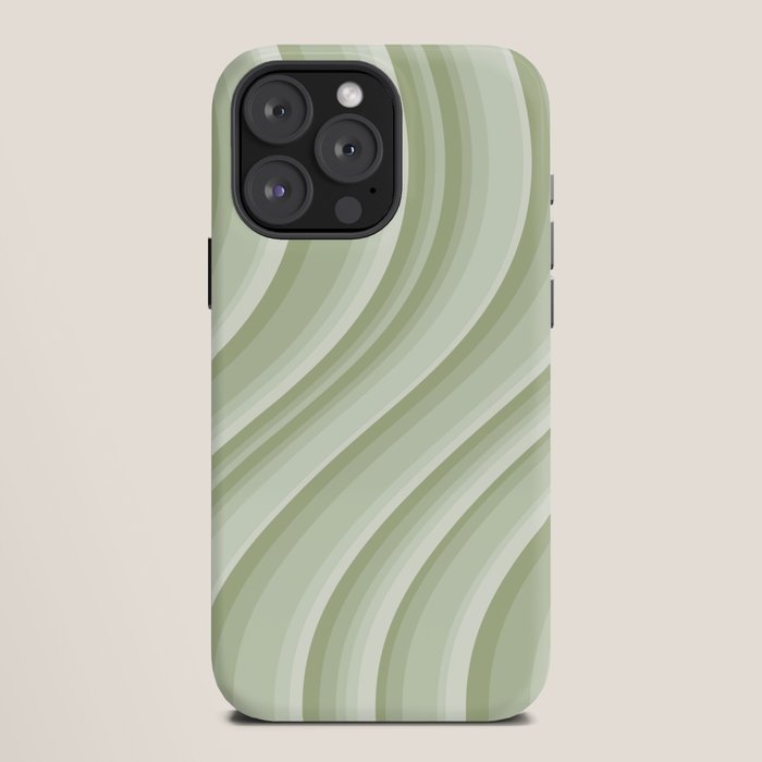Wavy Stripes XXI - Pastel Natural Green iPhone Case Gallery Image 12