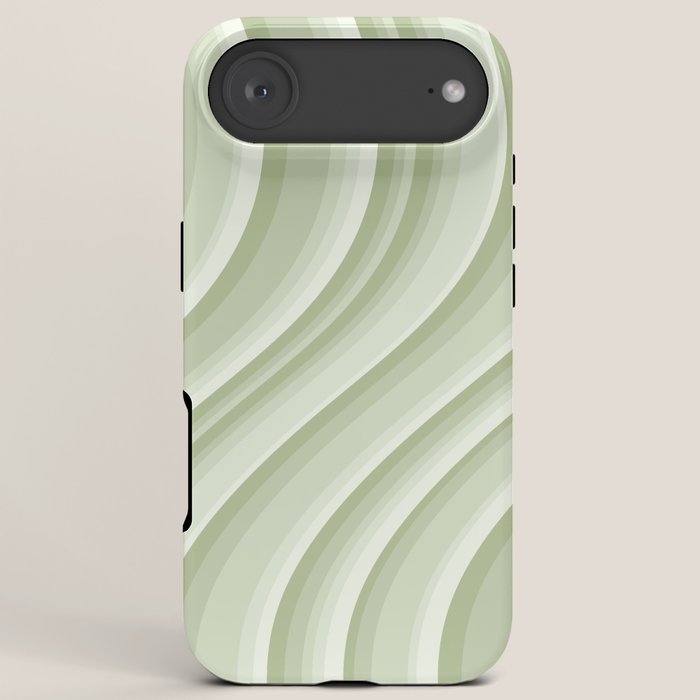 Wavy Stripes XXI - Pastel Natural Green iPhone Case Gallery Image 6