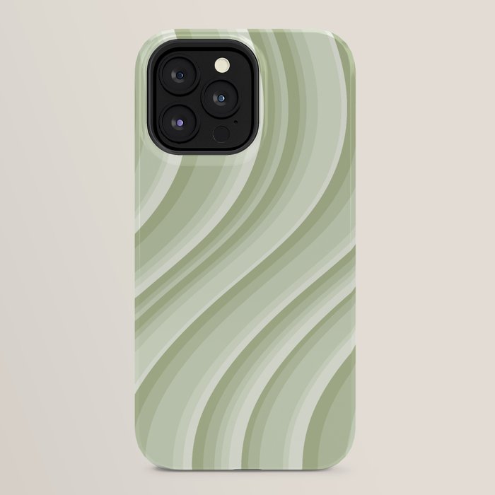 Wavy Stripes XXI - Pastel Natural Green iPhone Case Gallery Image 32