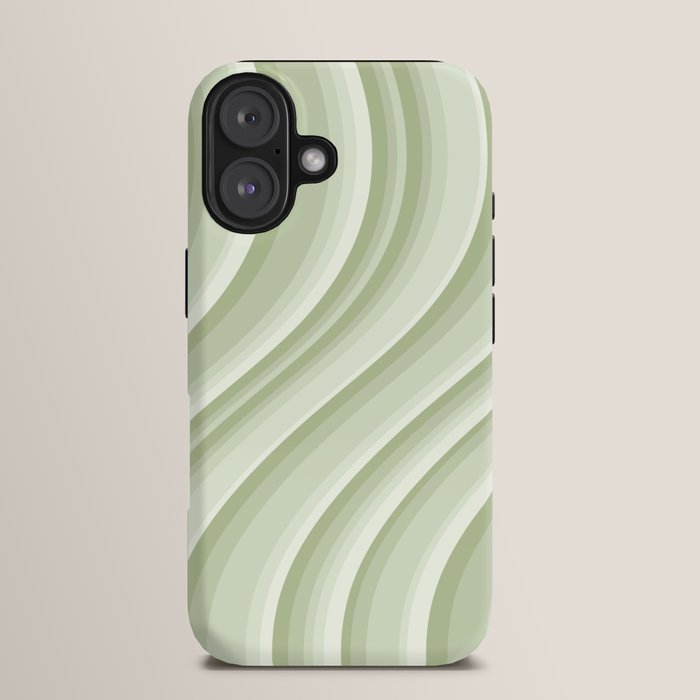 Wavy Stripes XXI - Pastel Natural Green iPhone Case Gallery Image 13