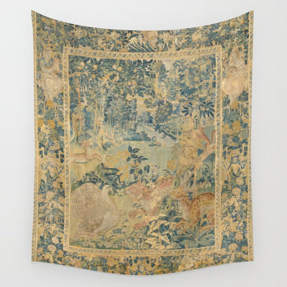 Antique 17th Century Gamepark French Aubusson Tapestry Wall Tapestry Gallery Image 1
