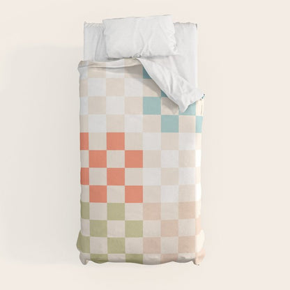 Retro Pastel Check Pattern Duvet Cover Gallery Image 9