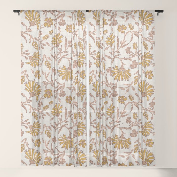 KALAMI FLORAL MUSTARD Window Curtain Gallery Image 21
