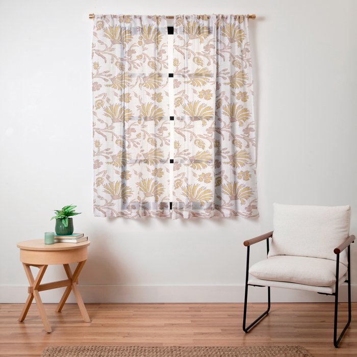 KALAMI FLORAL MUSTARD Window Curtain Gallery Image 19