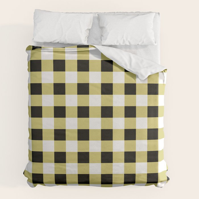 Gingham Large Yellow Black White Duvet Cover Gallery Image 7