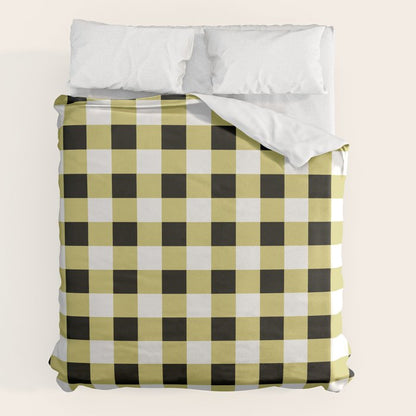 Gingham Large Yellow Black White Duvet Cover Gallery Image 7