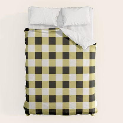 Gingham Large Yellow Black White Duvet Cover Gallery Image 6