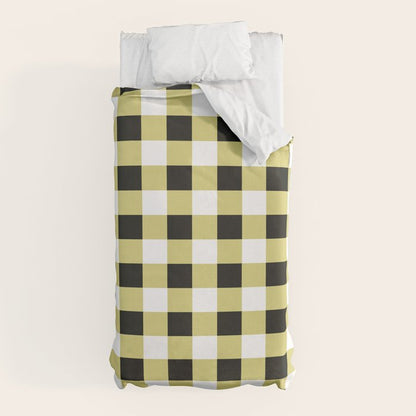 Gingham Large Yellow Black White Duvet Cover Gallery Image 5