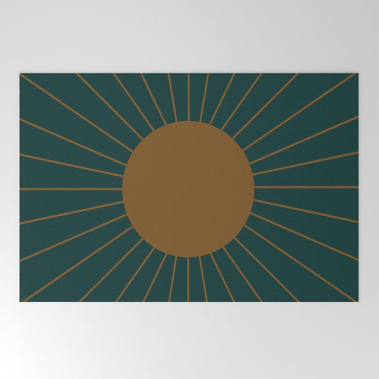 Minimal Sunrays - Teal Welcome Mat Gallery Image 2