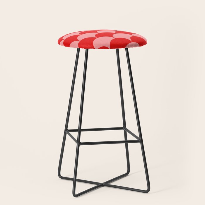 Deco Pattern pink and red Stool Gallery Image 1