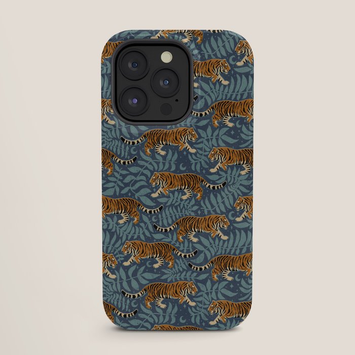 Tigers - dusky blue iPhone Case Gallery Image 27