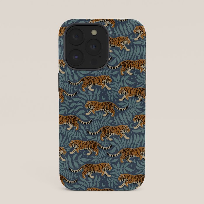 Tigers - dusky blue iPhone Case Gallery Image 35