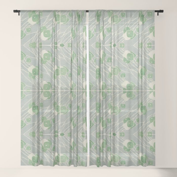 Green Geometric 1915 Hannah Borger Overbeck Window Curtain Gallery Image 21
