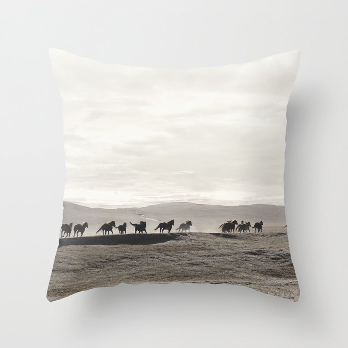 Horses on the Dunes Throw Pillow Gallery Image 4