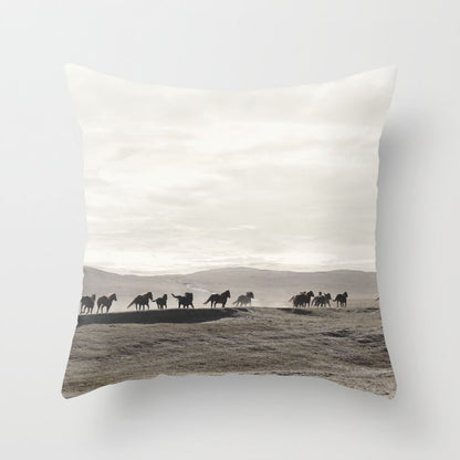 Horses on the Dunes Throw Pillow Gallery Image 3
