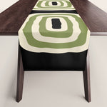 Mid Century Modern Decoration 236 Black Beige and Olive Green Table Runner Gallery Image 1