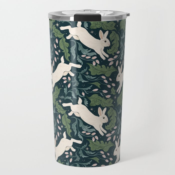 Moonlight Garden Bunnies Travel Mug Gallery Image 1