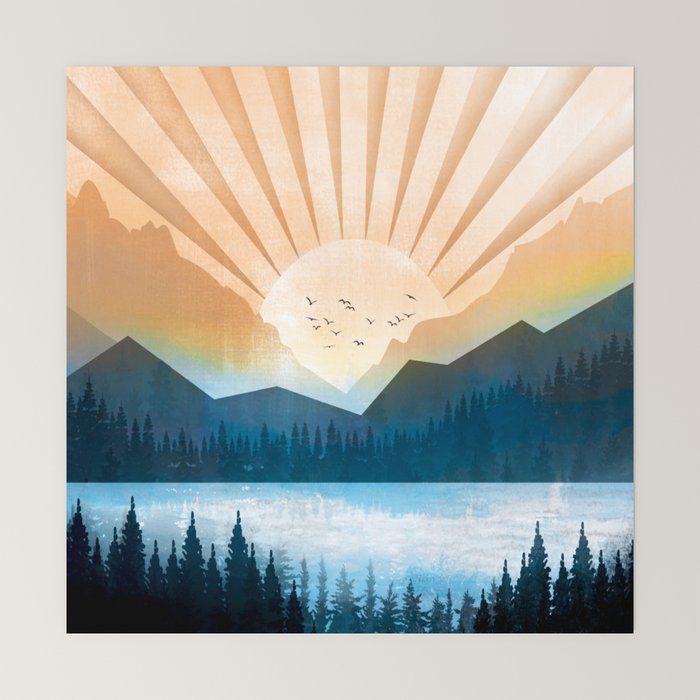 Mountain Lake Sunrise Mini Art Print Gallery Image 6