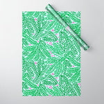 Winter Berries & Pine Branches in Green Wrapping Paper Gallery Image 1