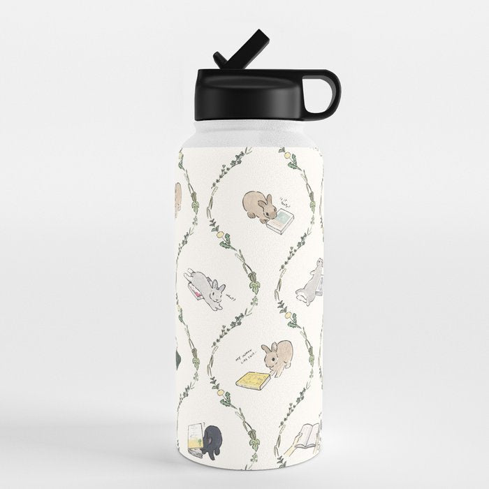 Rabbits of the bookworm owner Water Bottle Gallery Image 4