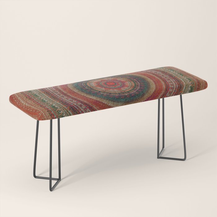 Earth Tone Colored Mandala Bench Gallery Image 1